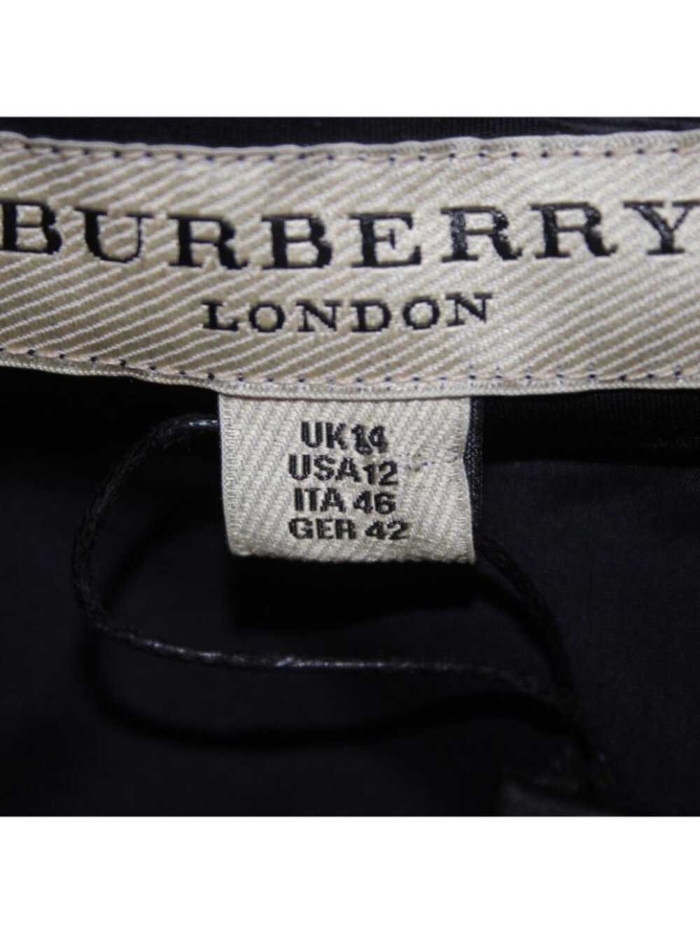 Burberry Dress Sz 12 Navy Blue Pockets Pleated Collared 100% Cotton Dress - Picture 9 of 16